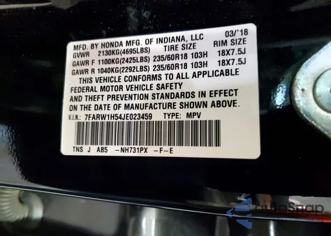 2018 Honda Cr-V Ex from USA, damaged, VIN 7FARW1H54JE023459